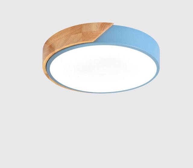 Minimalistische runde LED-Deckenleuchte mit Holzdekor – modernes Design, dimmbar
