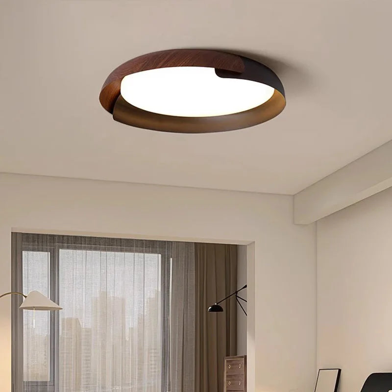 Moderne Deckenleuchte mit Holzoptik – Stilvolle LED-Beleuchtung für das Wohnzimmer