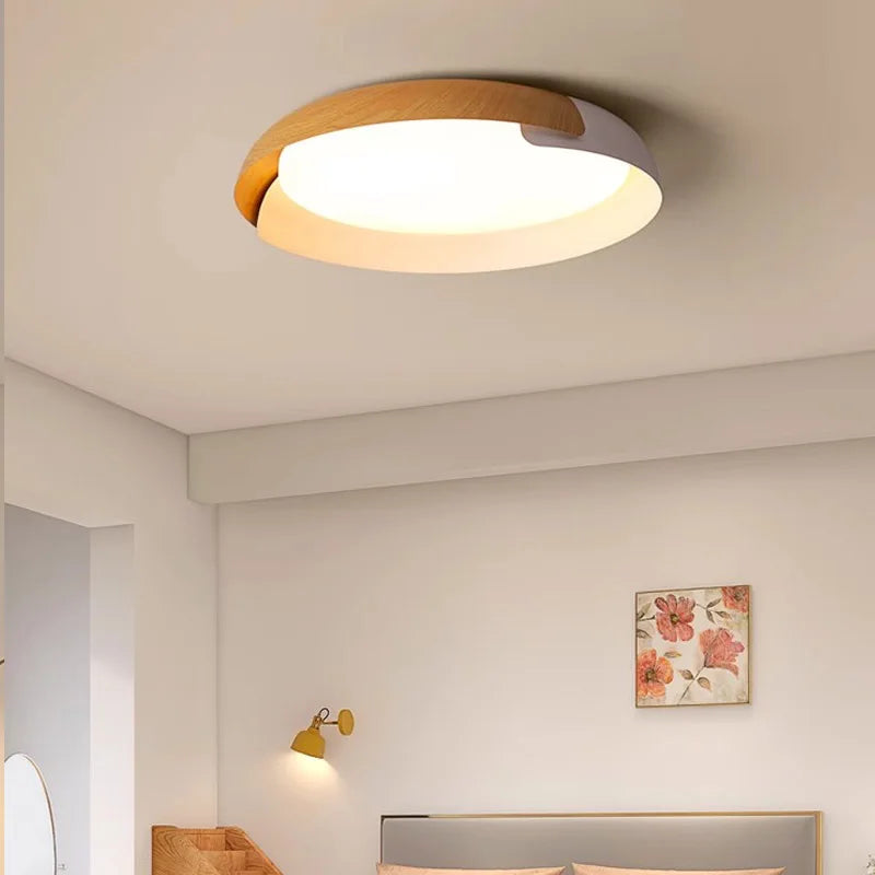 Moderne Deckenleuchte mit Holzoptik – Stilvolle LED-Beleuchtung für das Wohnzimmer