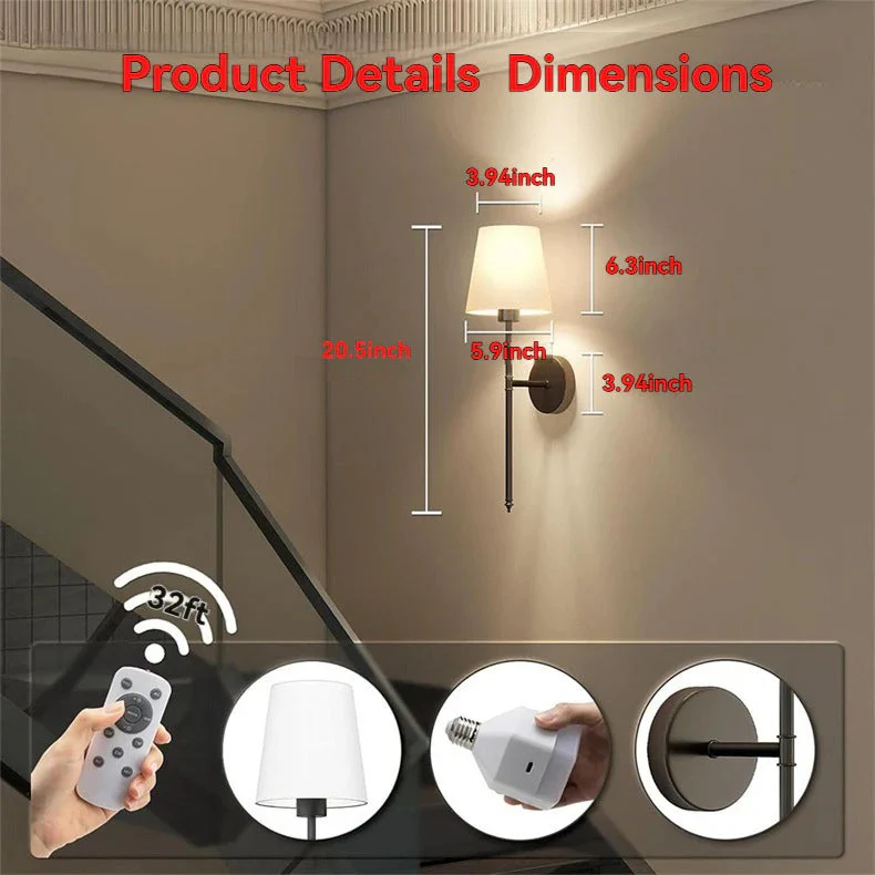 Drahtlose Wandlichter, 2er-Pack