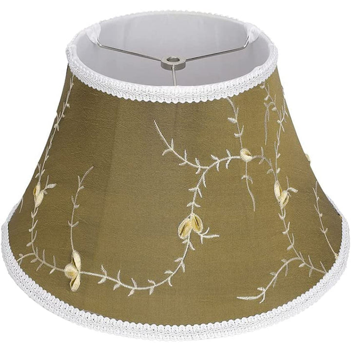 Mittlerer Lampenschirm, Fassstofflampenschirm für Tischlampe und Stehlampe, 7x13x7,8 Zoll, natürlich belüftetes Leinen, handgefertigt, Spinne (weiß)