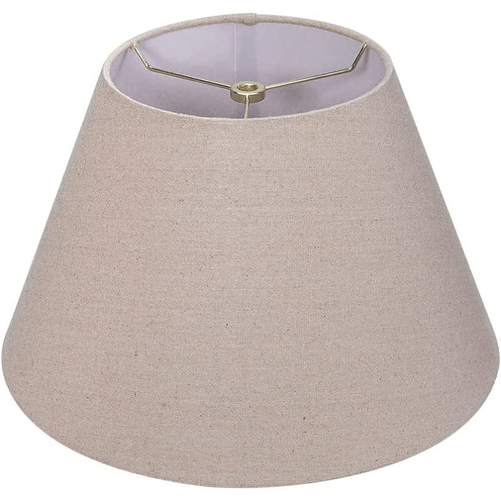 Mittlerer Lampenschirm, Fassstofflampenschirm für Tischlampe und Stehlampe, 7x13x7,8 Zoll, natürlich belüftetes Leinen, handgefertigt, Spinne (weiß)