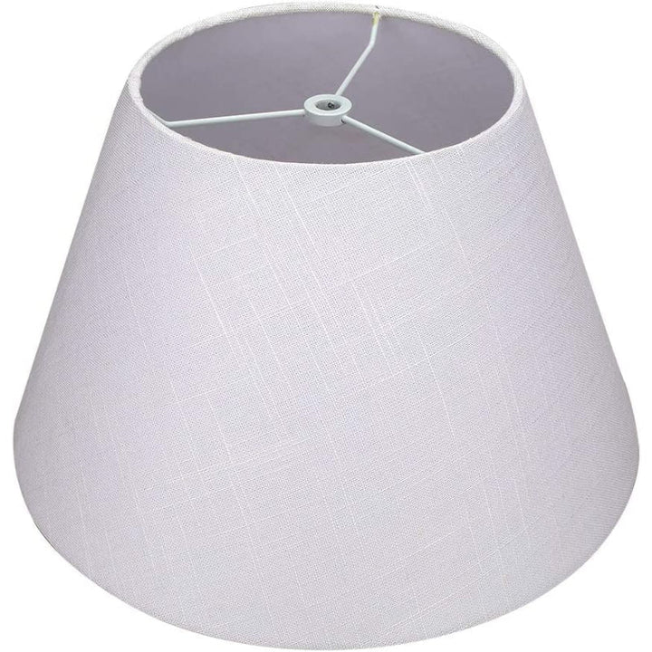 Mittlerer Lampenschirm, Fassstofflampenschirm für Tischlampe und Stehlampe, 7x13x7,8 Zoll, natürlich belüftetes Leinen, handgefertigt, Spinne (weiß)
