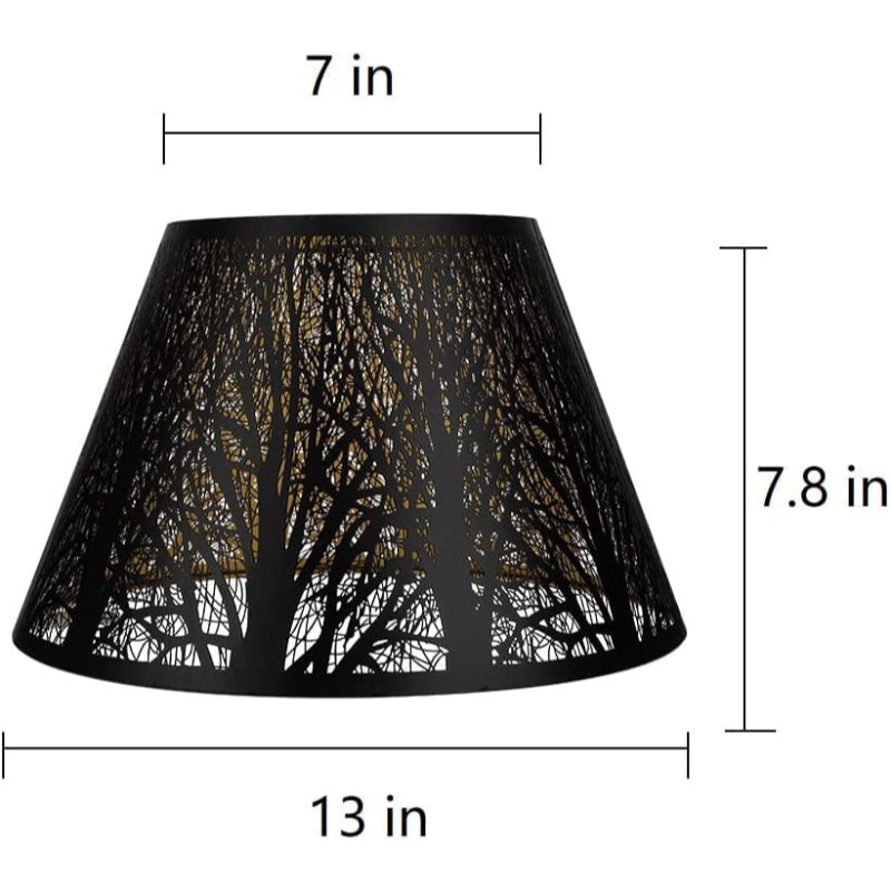 Mittlerer Lampenschirm, Fassstofflampenschirm für Tischlampe und Stehlampe, 7x13x7,8 Zoll, natürlich belüftetes Leinen, handgefertigt, Spinne (weiß)