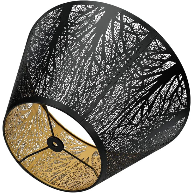 Mittlerer Lampenschirm, Fassstofflampenschirm für Tischlampe und Stehlampe, 7x13x7,8 Zoll, natürlich belüftetes Leinen, handgefertigt, Spinne (weiß)