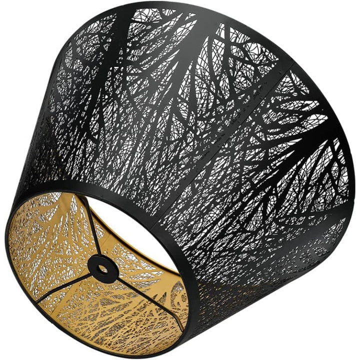 Mittlerer Lampenschirm, Fassstofflampenschirm für Tischlampe und Stehlampe, 7x13x7,8 Zoll, natürlich belüftetes Leinen, handgefertigt, Spinne (weiß)