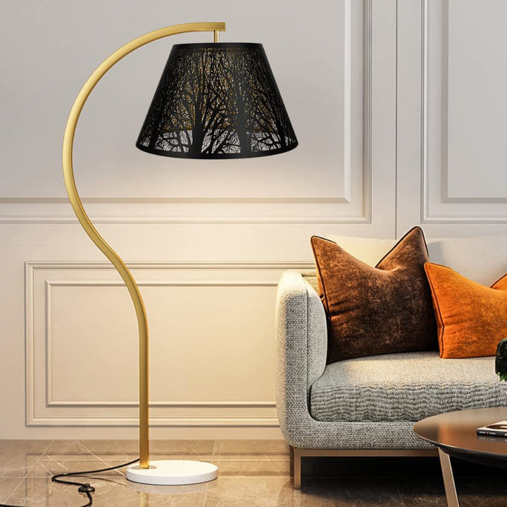 Mittlerer Lampenschirm, Fassstofflampenschirm für Tischlampe und Stehlampe, 7x13x7,8 Zoll, natürlich belüftetes Leinen, handgefertigt, Spinne (weiß)