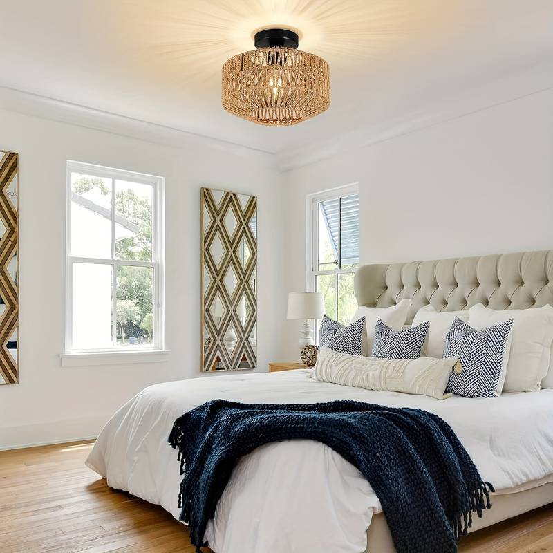 WovenCap Deckenleuchte - Boho Chic - Rustikale Eleganz - Moderne Vielseitigkeit
