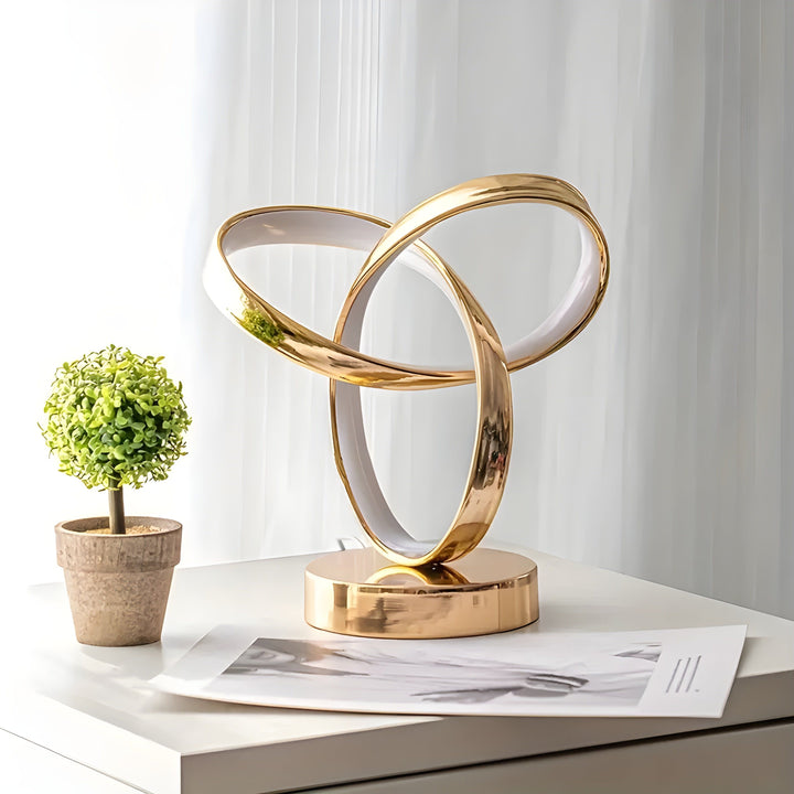 Lampe - Luxuriöse goldene Möbius-Ring-Schreibtischleselampe