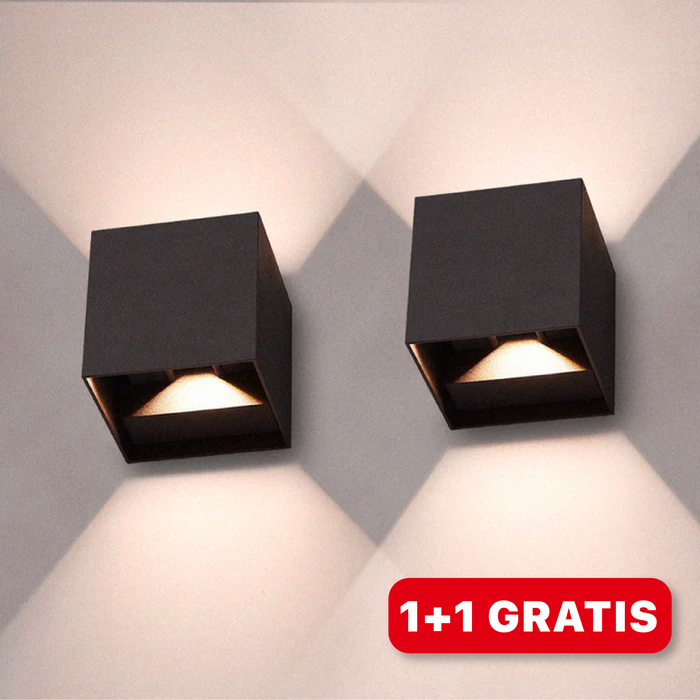 Stylische LED Würfel Wandlampe - LumiCube