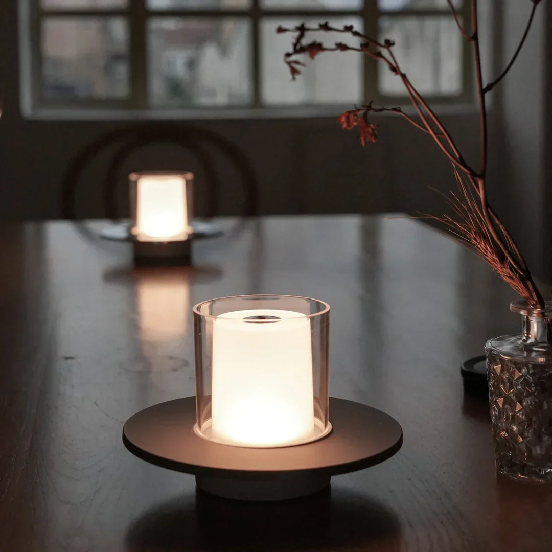 Glas Kerzen Tischlampe
