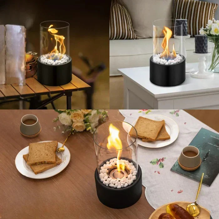 Trendy & Tragbare Tischfeuer Laterne - GlowLuxe