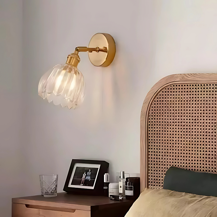 Vintage Glas Wandlampen Blumen Design