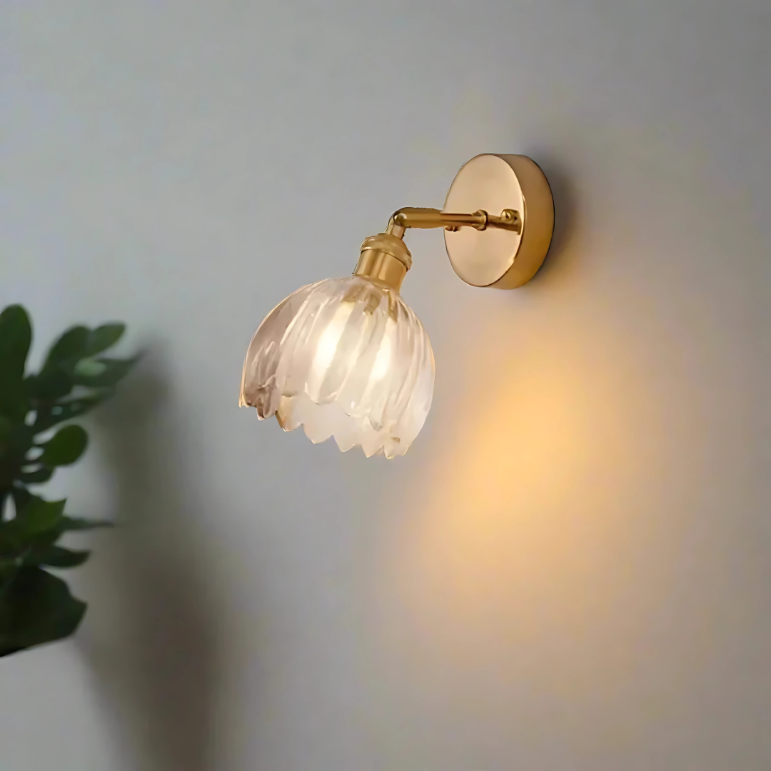 Vintage Glas Wandlampen Blumen Design