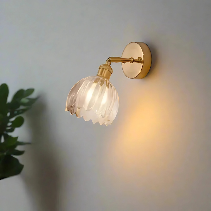 Vintage Glas Wandlampen Blumen Design