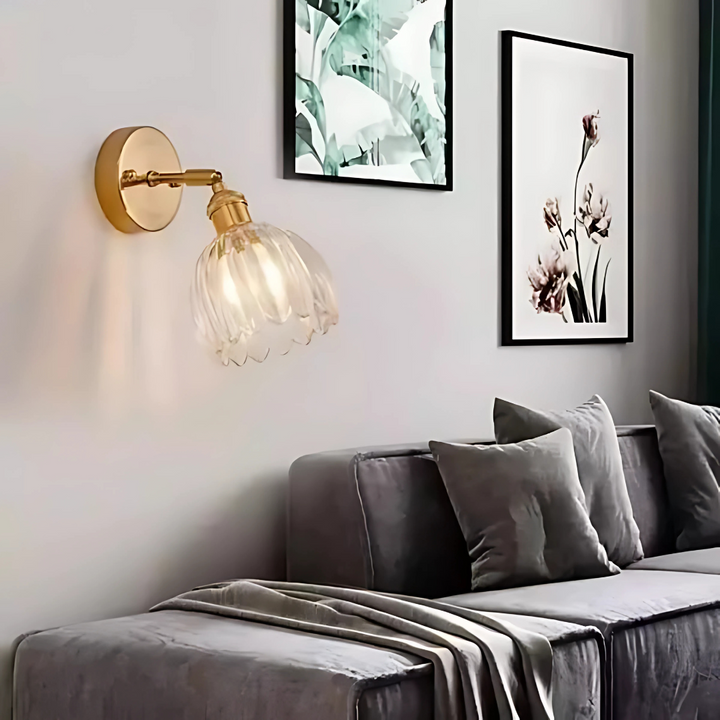 Vintage Glas Wandlampen Blumen Design