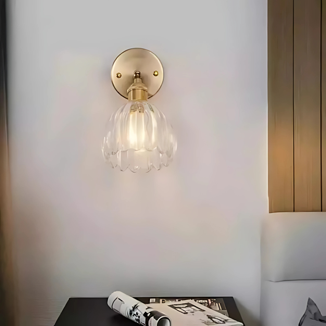 Vintage Glas Wandlampen Blumen Design