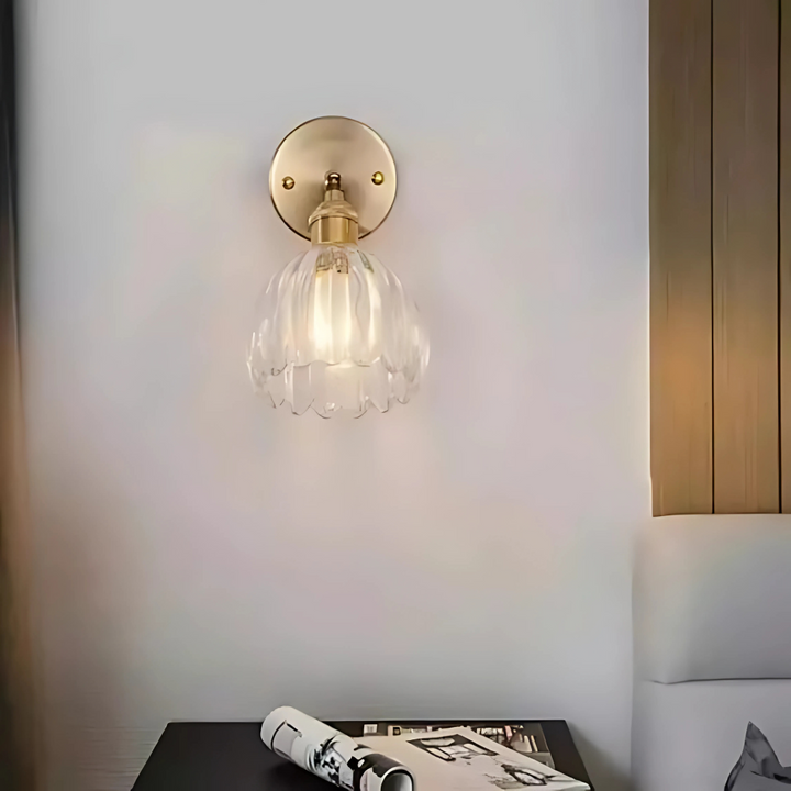 Vintage Glas Wandlampen Blumen Design