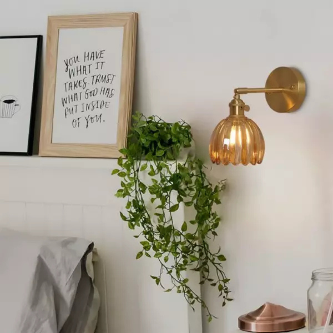 Vintage Glas Wandlampen Blumen Design