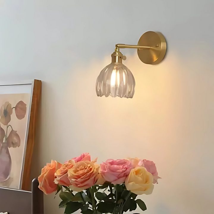 Vintage Glas Wandlampen Blumen Design