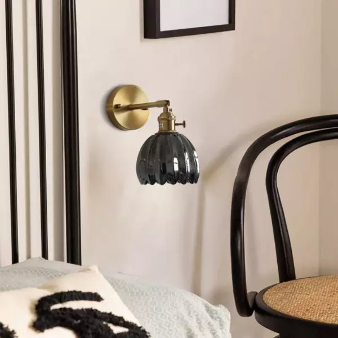 Vintage Glas Wandlampen Blumen Design