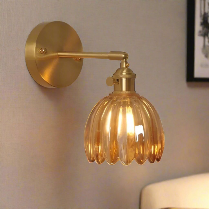 Vintage Glas Wandlampen Blumen Design