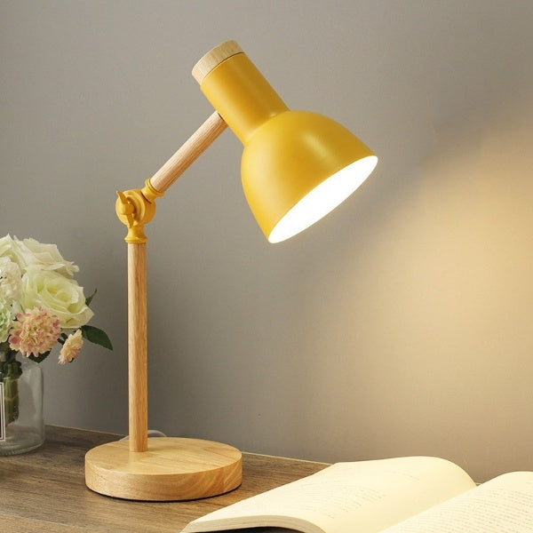 Nordische LED-Schreibtischlampe aus Holz