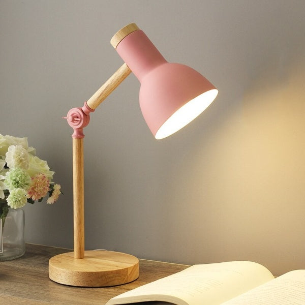 Nordische LED-Schreibtischlampe aus Holz