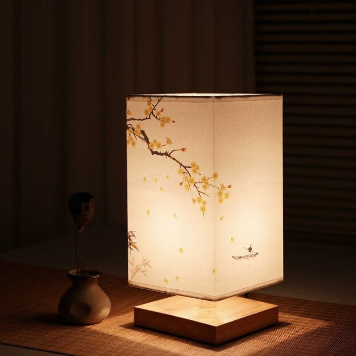 Papier Tischlampe | Japanisch Skandinavischer Stil | Warmes Licht