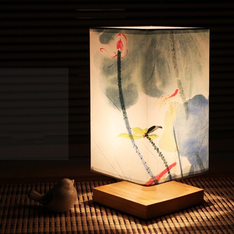 Papier Tischlampe | Japanisch Skandinavischer Stil | Warmes Licht