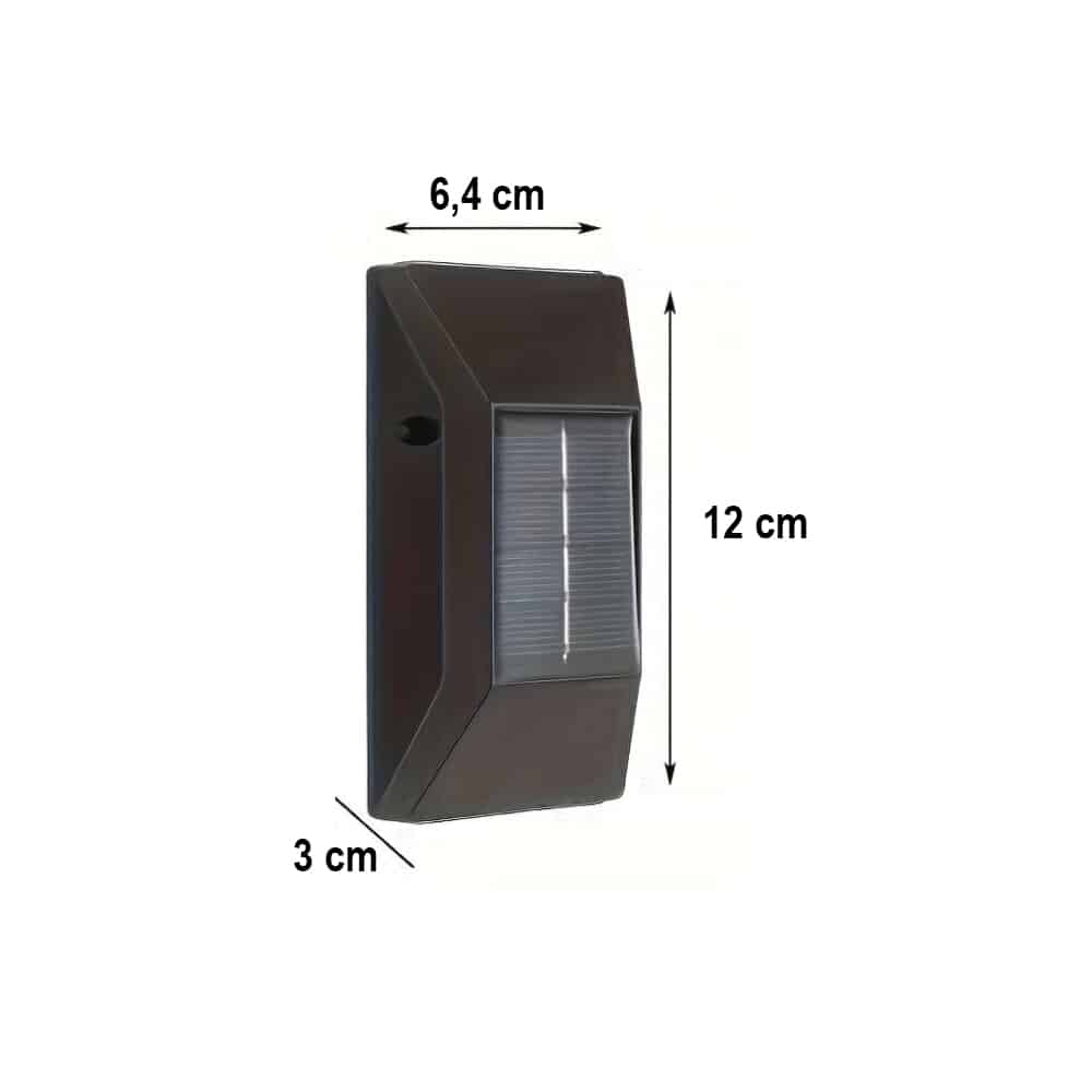 LED-Solarzellen-Wandlicht (Up-Downlight), 2 Stück. Schwarz