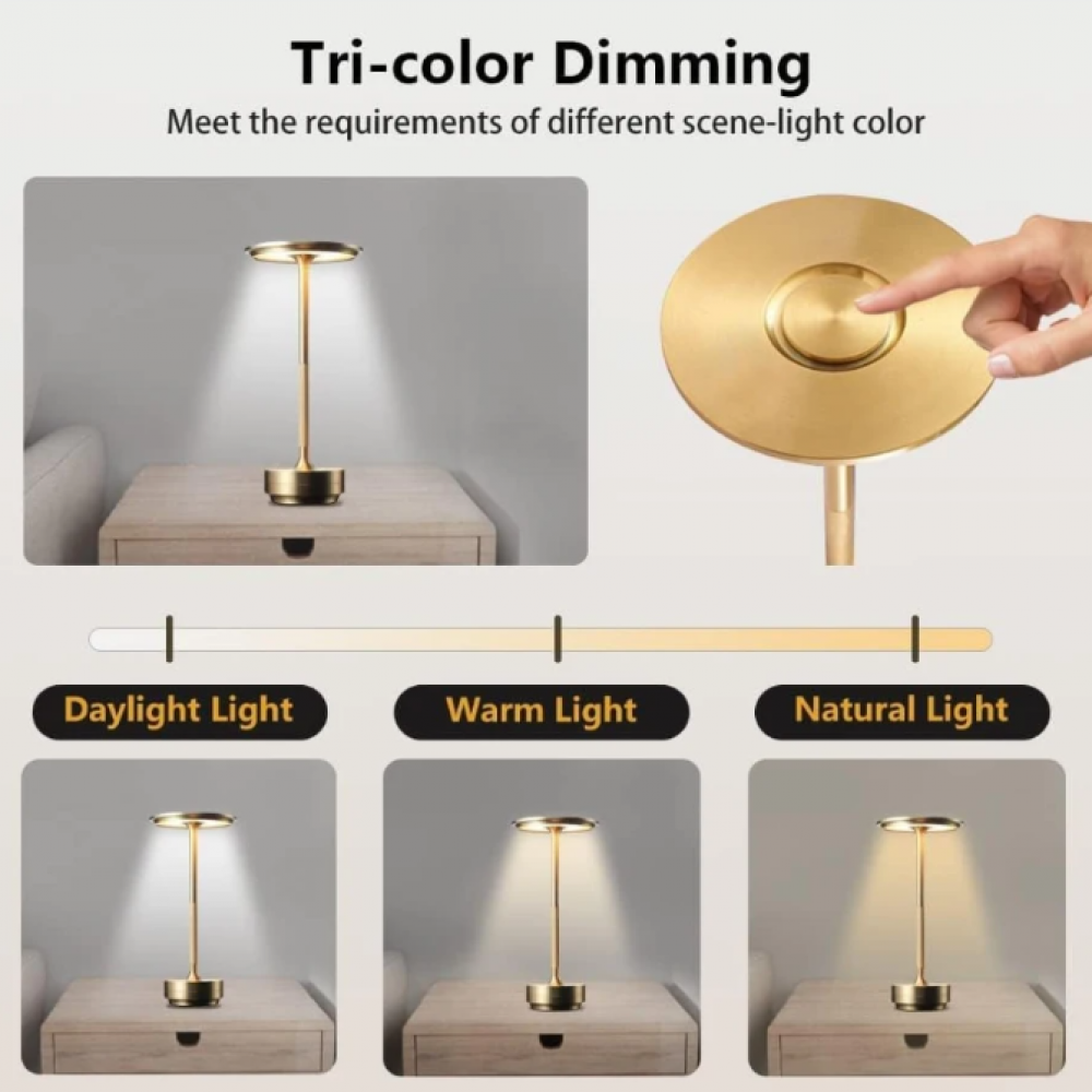 ClarityGlow Luxus Edition | Kabellose LED Tischlampe