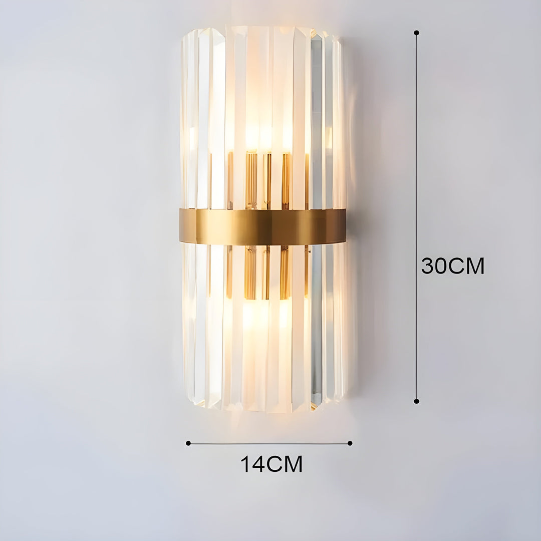 Wandleuchte mit Kristalleffekt – Elegantes Design mit goldenen Akzenten