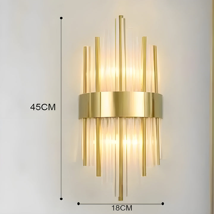 Wandleuchte mit Kristalleffekt – Elegantes Design mit goldenen Akzenten