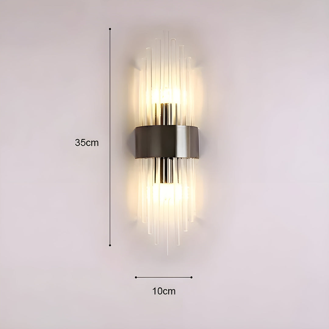 Wandleuchte mit Kristalleffekt – Elegantes Design mit goldenen Akzenten