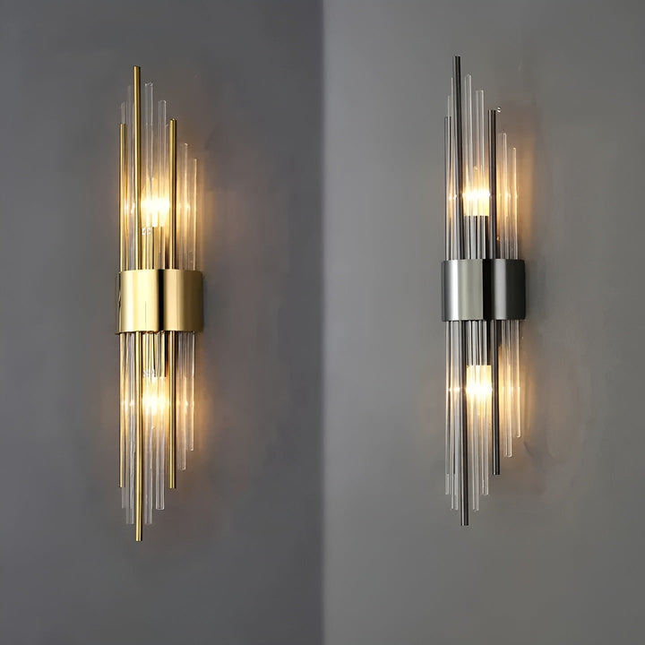 Wandleuchte mit Kristalleffekt – Elegantes Design mit goldenen Akzenten