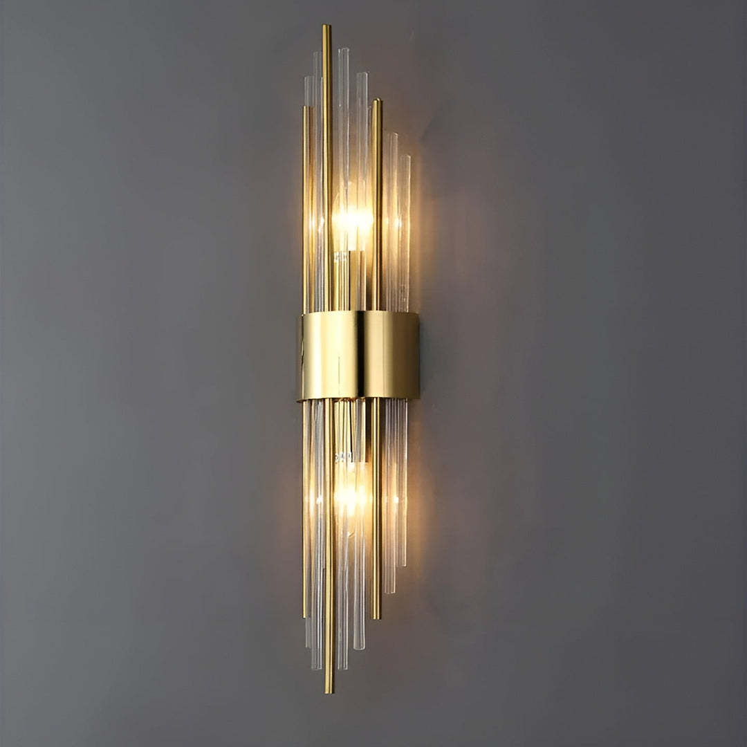 Wandleuchte mit Kristalleffekt – Elegantes Design mit goldenen Akzenten