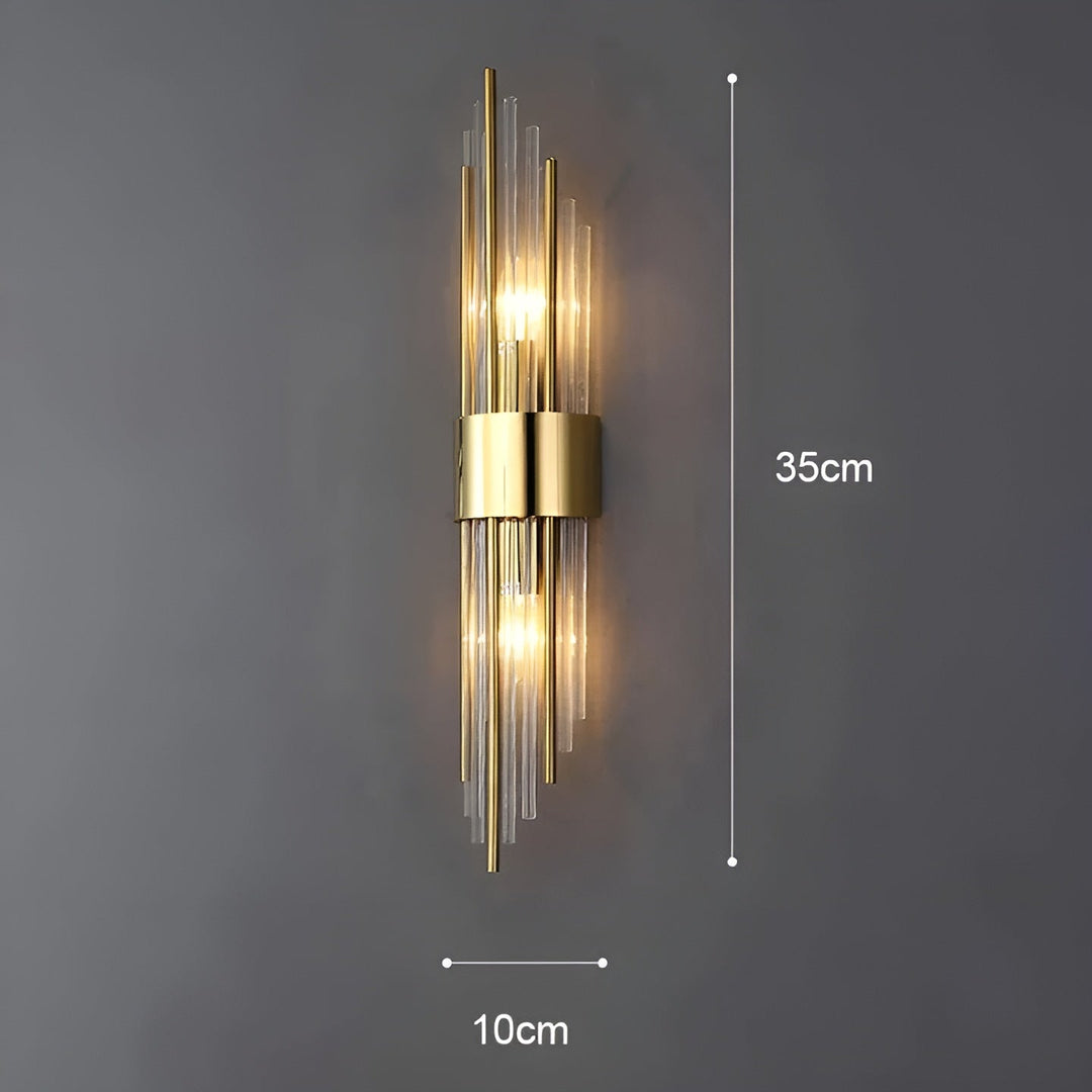 Wandleuchte mit Kristalleffekt – Elegantes Design mit goldenen Akzenten