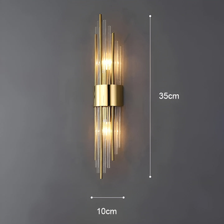 Wandleuchte mit Kristalleffekt – Elegantes Design mit goldenen Akzenten