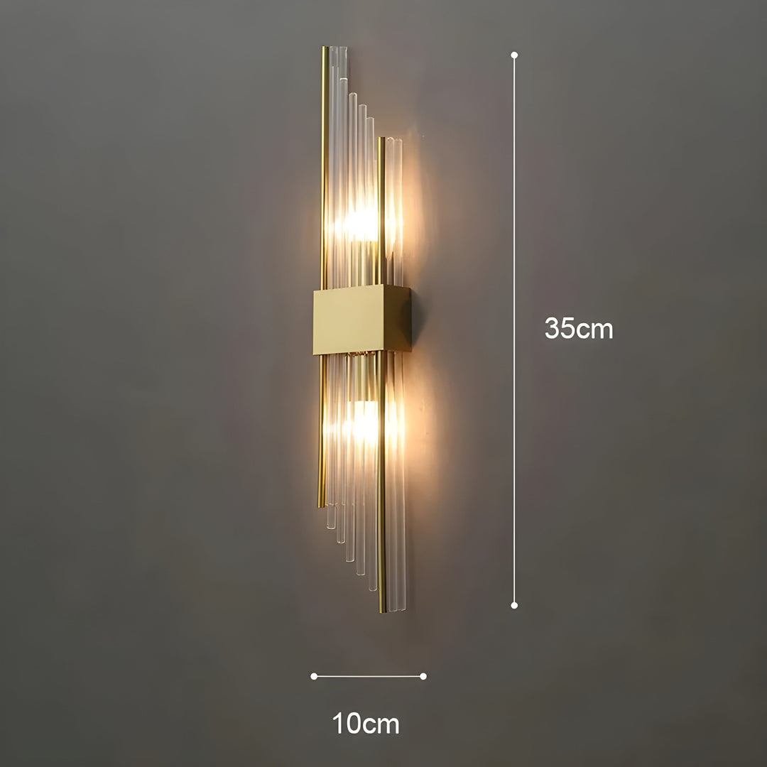 Wandleuchte mit Kristalleffekt – Elegantes Design mit goldenen Akzenten