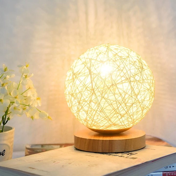 TwineGlow Licht - Moderne USB aufladbare Rattan Tischlampe