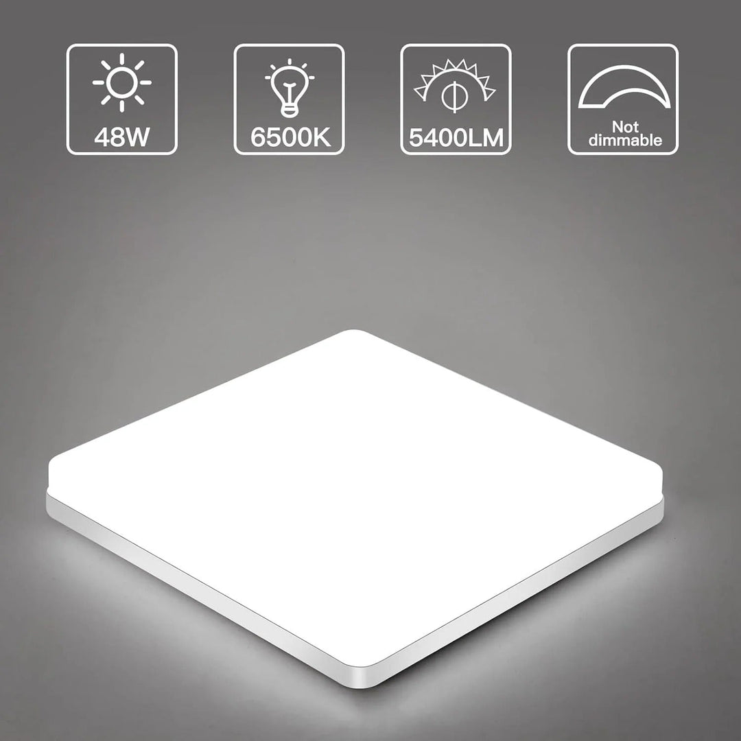 Quadratische LED-Deckenleuchte – Gleichmäßiges, Angenehmes Licht | Suitable für Wohnzimmer & Badezimmer