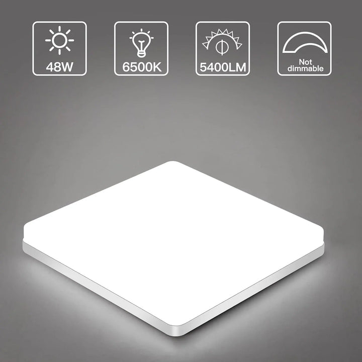 Quadratische LED-Deckenleuchte – Gleichmäßiges, Angenehmes Licht | Suitable für Wohnzimmer & Badezimmer