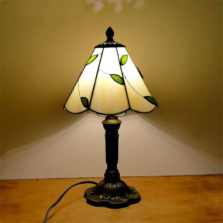 Retro-Barock-Tischleuchte aus Tiffany-Glas mit LED-Beleuchtung, E27