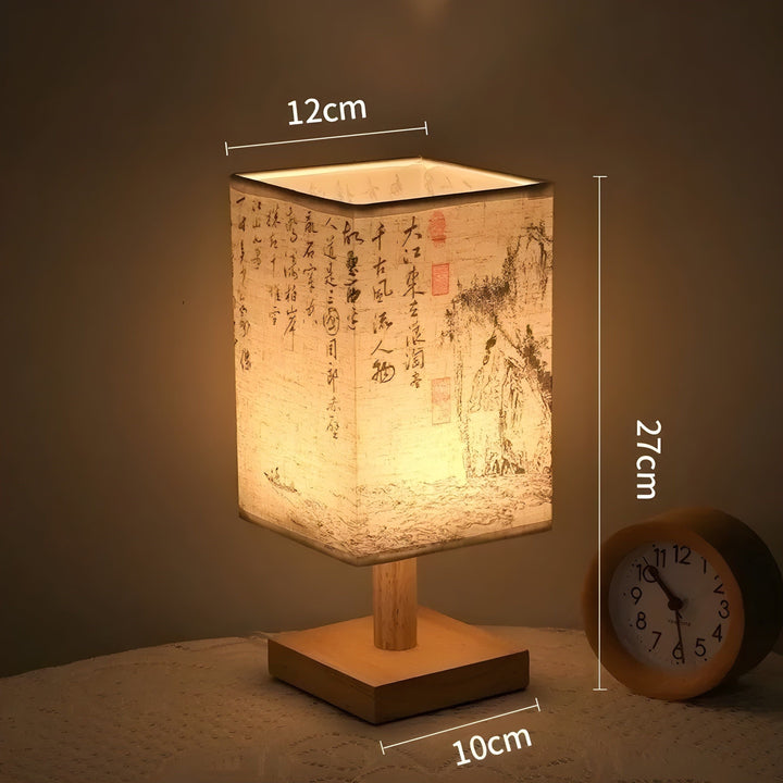 SerenityGlow Lampe - Moderne Stoff-LED-Chinesische Tischlampe
