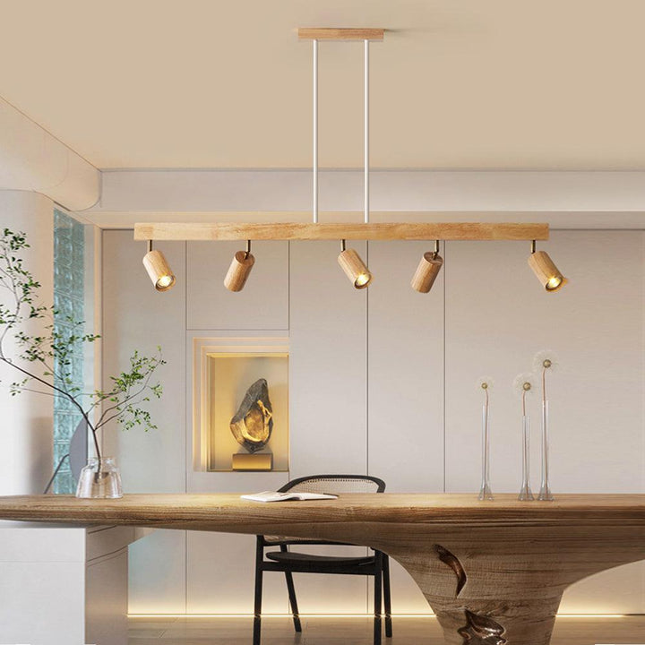 Verstellbare Holz-Deckenlampe Minimalistisch Massives Holz