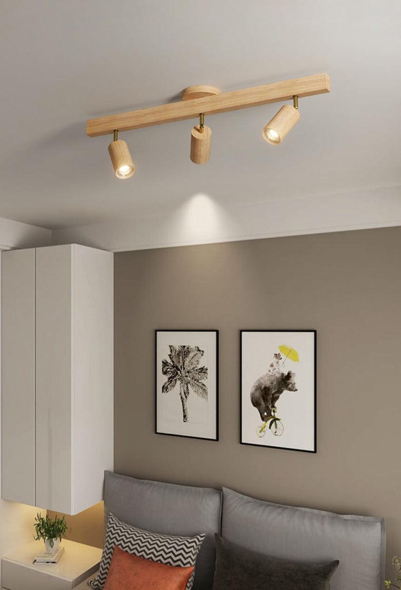 Verstellbare Holz-Deckenlampe Minimalistisch Massives Holz