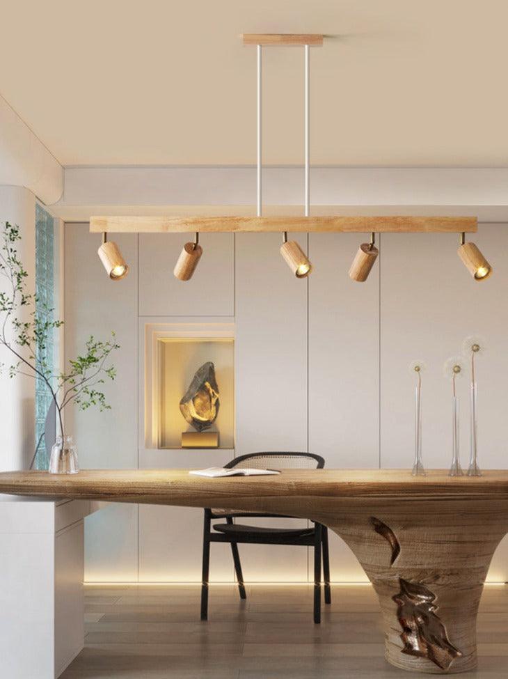 Verstellbare Holz-Deckenlampe Minimalistisch Massives Holz