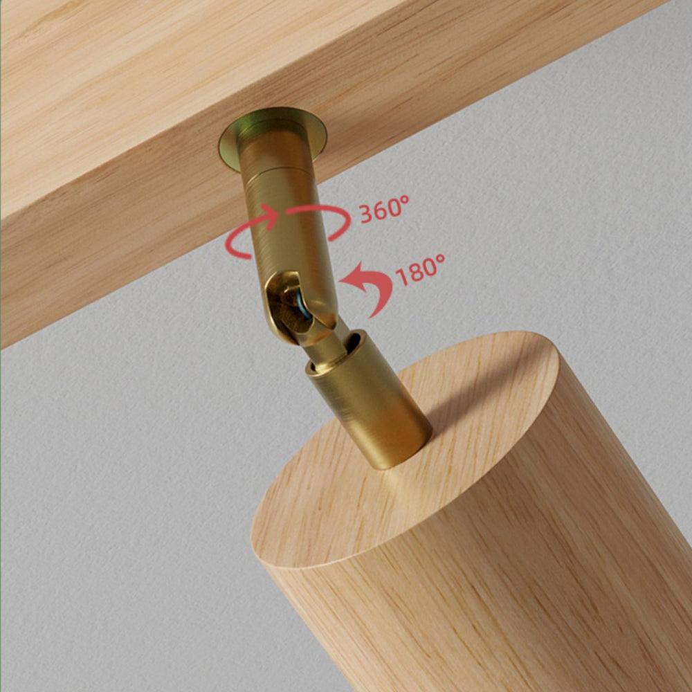 Verstellbare Holz-Deckenlampe Minimalistisch Massives Holz