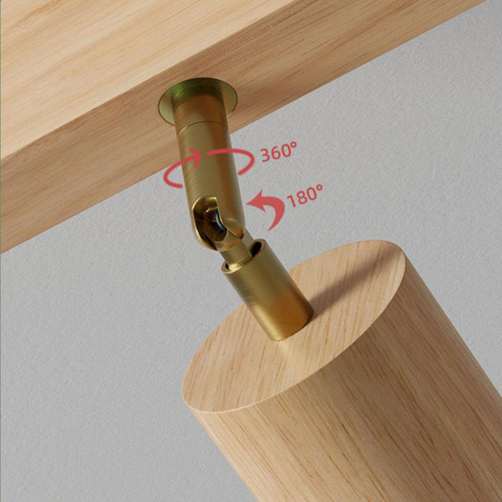 Verstellbare Holz-Deckenlampe Minimalistisch Massives Holz